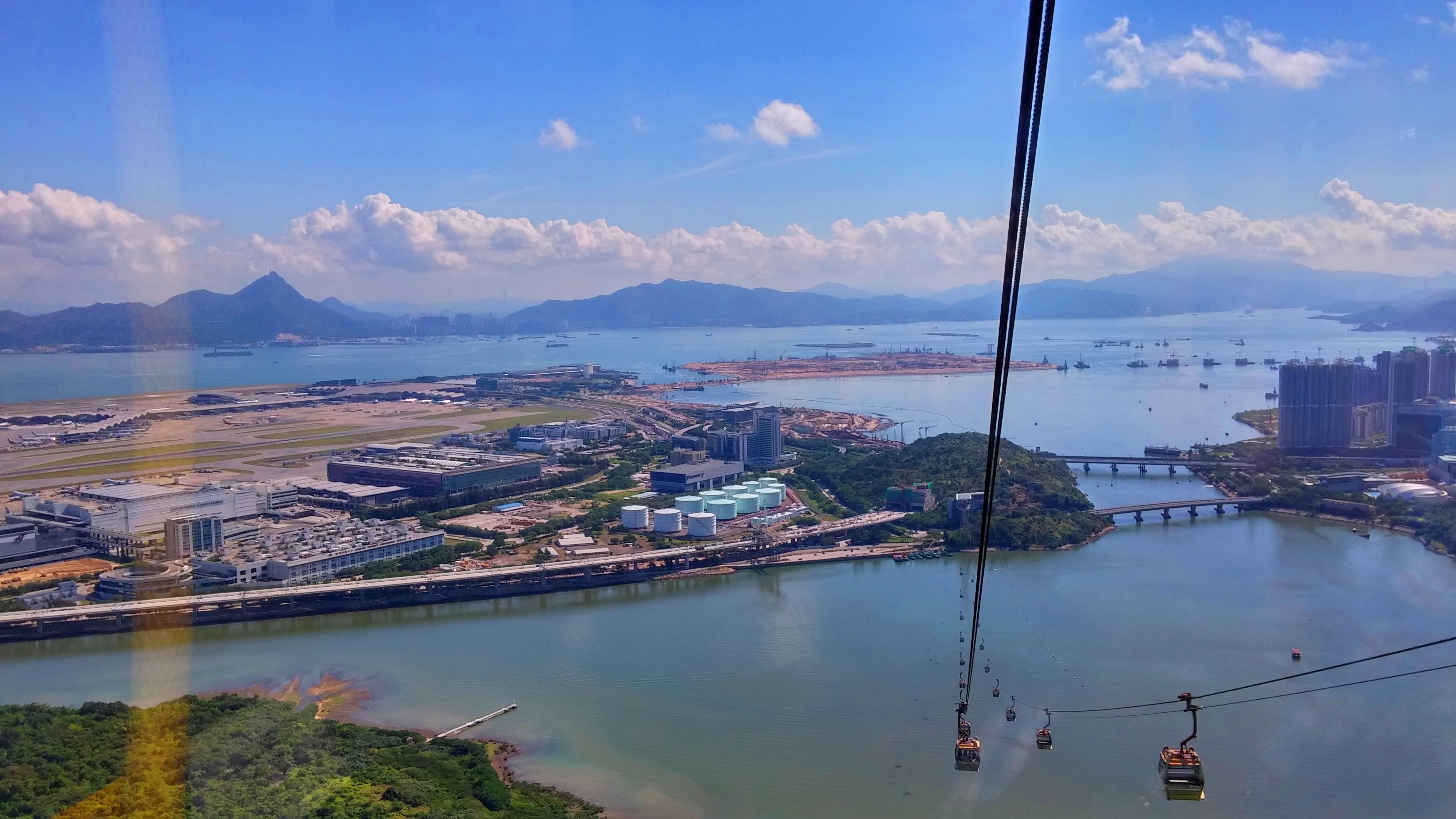 New Territories and Hong Kong Airport from Ngong Ping 360 Cable Car