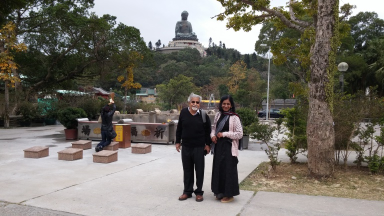 Mr and Mrs Rao with Big Buddha