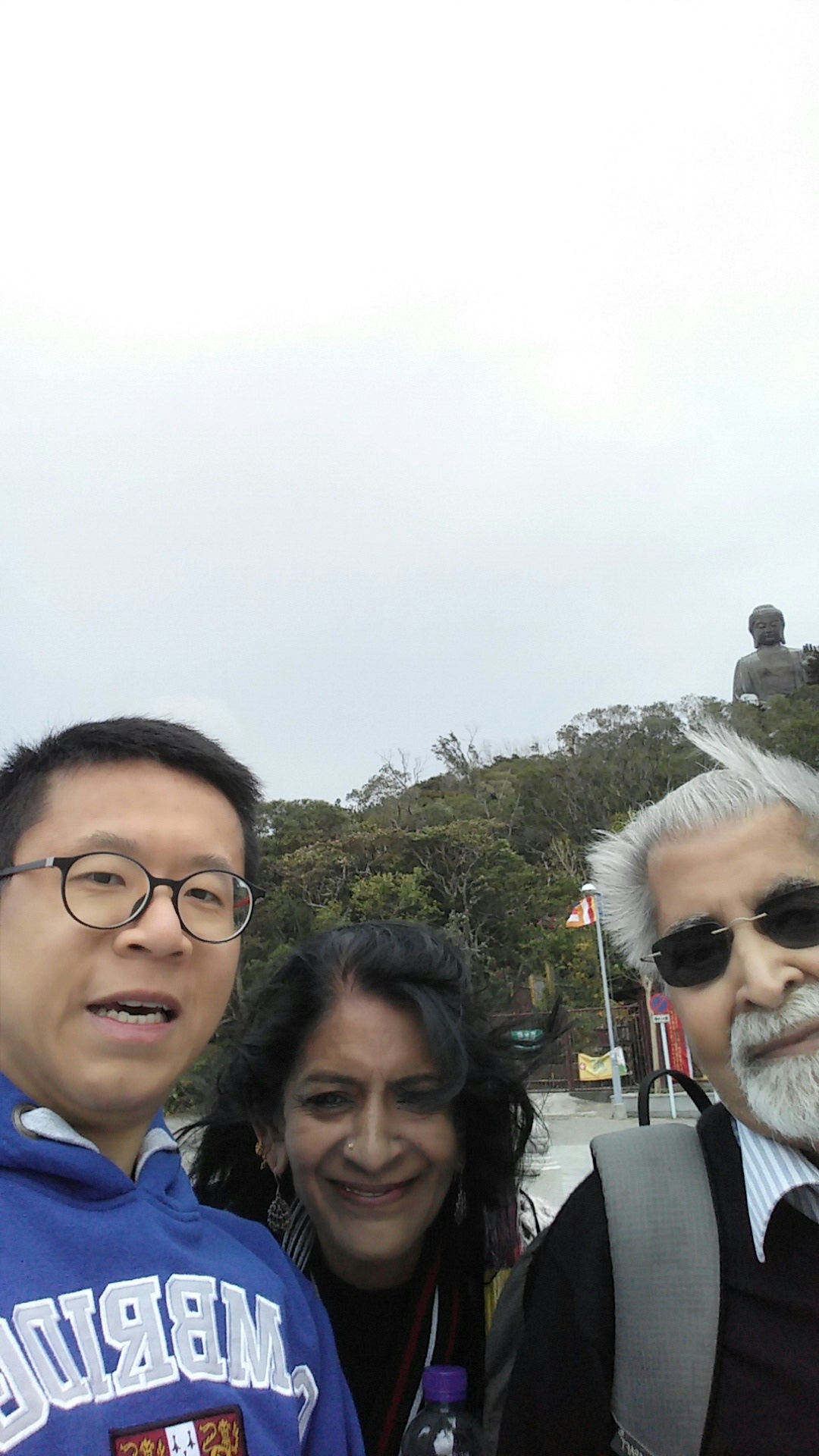 Frank the tour guide, Mrs Rao, Mr Rao, Big Buddha