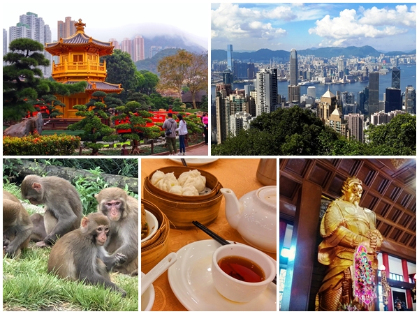 pavilio, Victoria Harbour, monkeys, dim sum, tea, statue