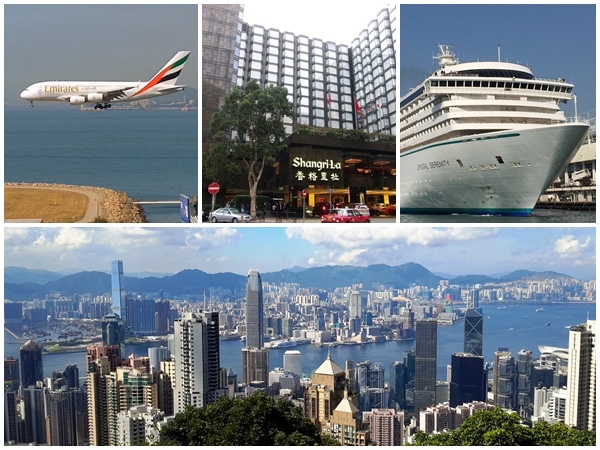A380 plane, hotel, cruise, Victoria Harbour