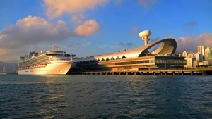 sunset, cruise, cruise terminal, harbour, sea