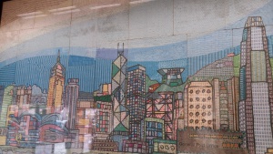 Mosaic in General Post Office shows Hong Kong amazing view