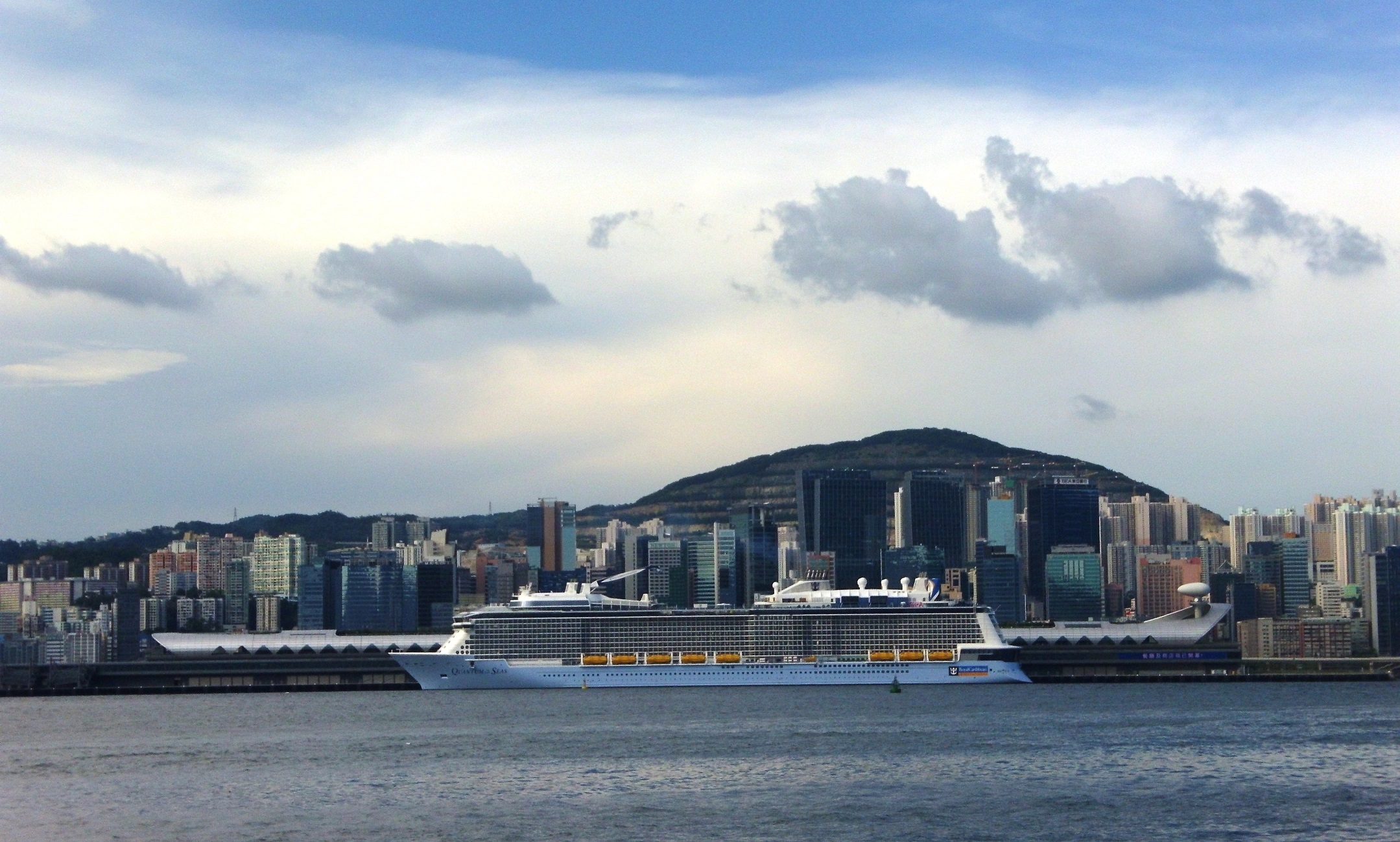 Quantum of the Seas berthed at the Kai Tak Cruise Terminal