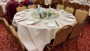 Table with lazy Susan for feast
