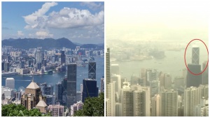 Photo and screenshot for view of Victoria Peak
