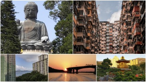 Big Buddha, Monster Mansion, Wah Fu Estate, sunset, Nan Lian Garden