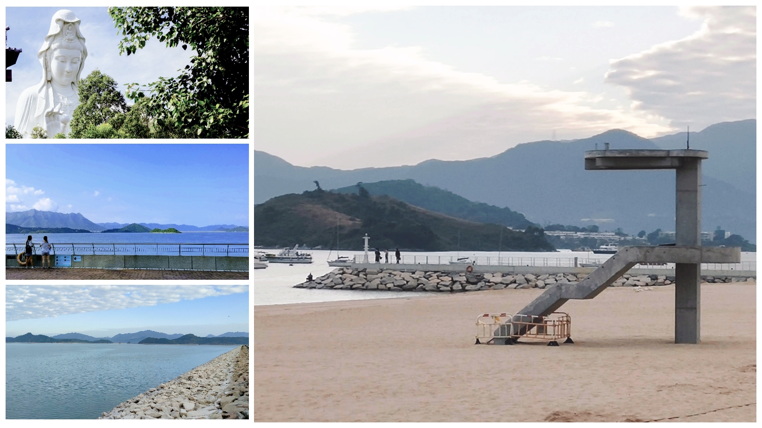 Sightseeing points near the new artificial Long Mei Beach.