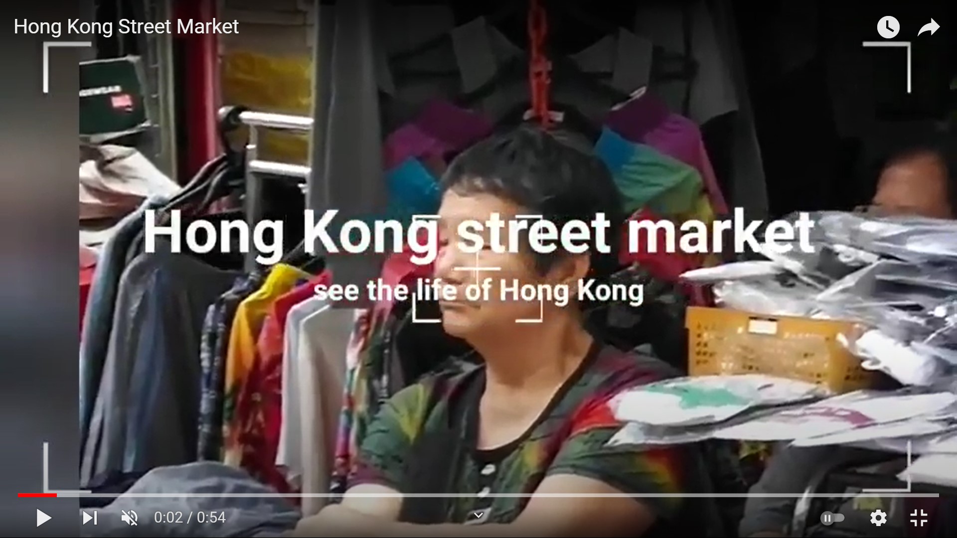“Hong Kong Street Market” snapshots video of Frank