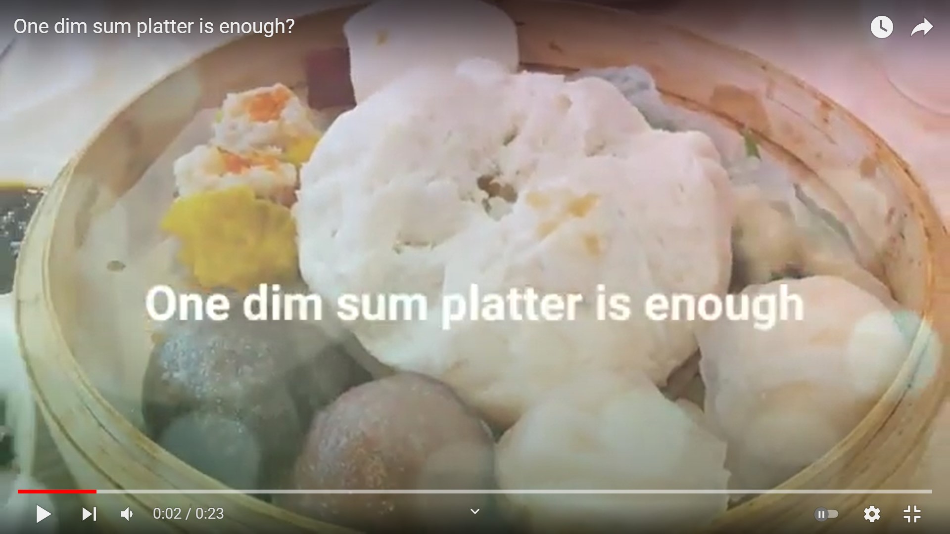 “One dim sum platter is enough?” snapshots video of Frank