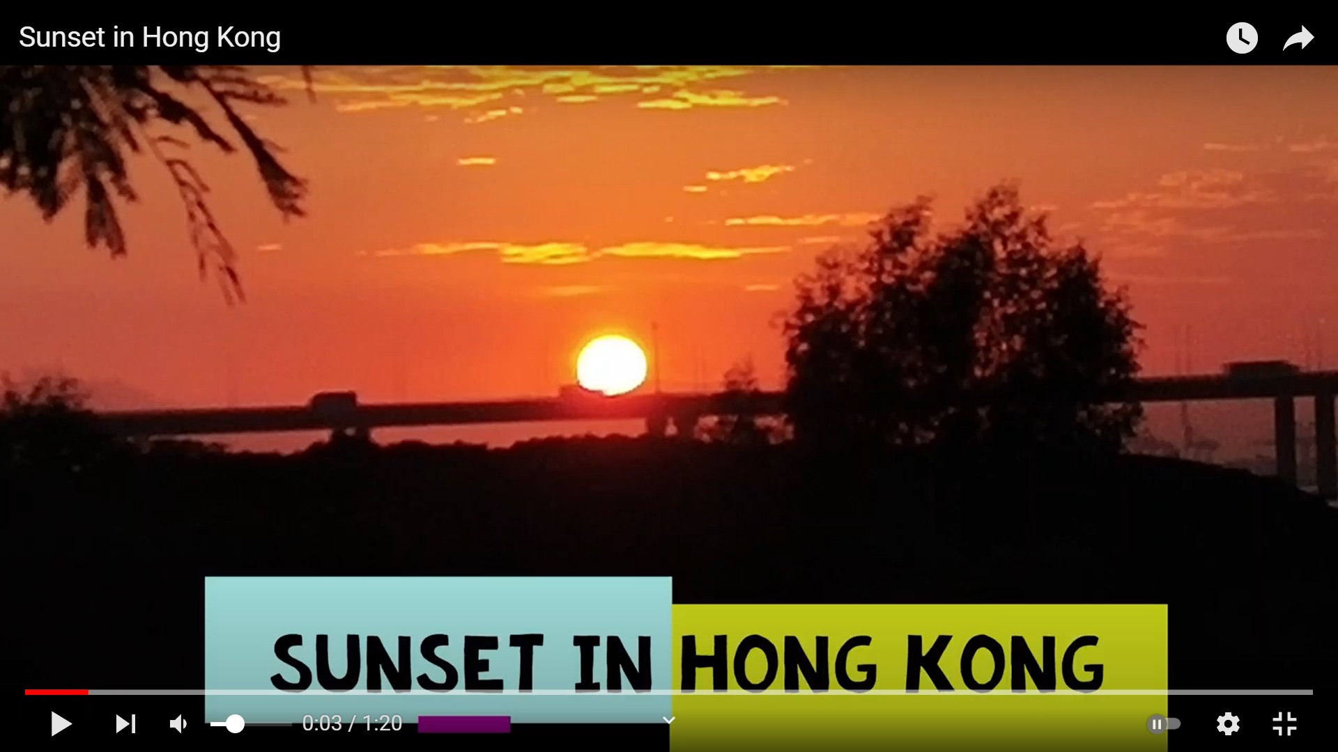 “Sunset in Hong Kong” snapshots video of Frank