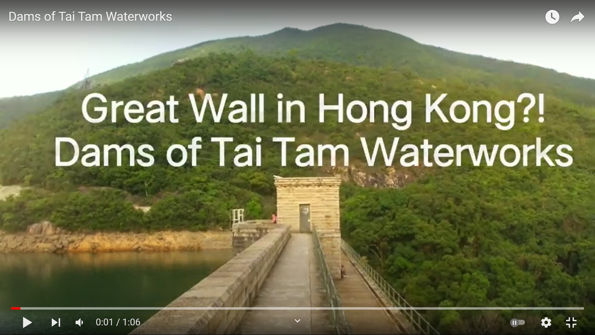 “Dams of Tai Tam Waterworks” snapshots video of Frank